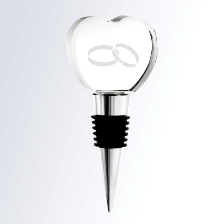 Optic Crystal Heart Shaped Wine Stopper Lane Award