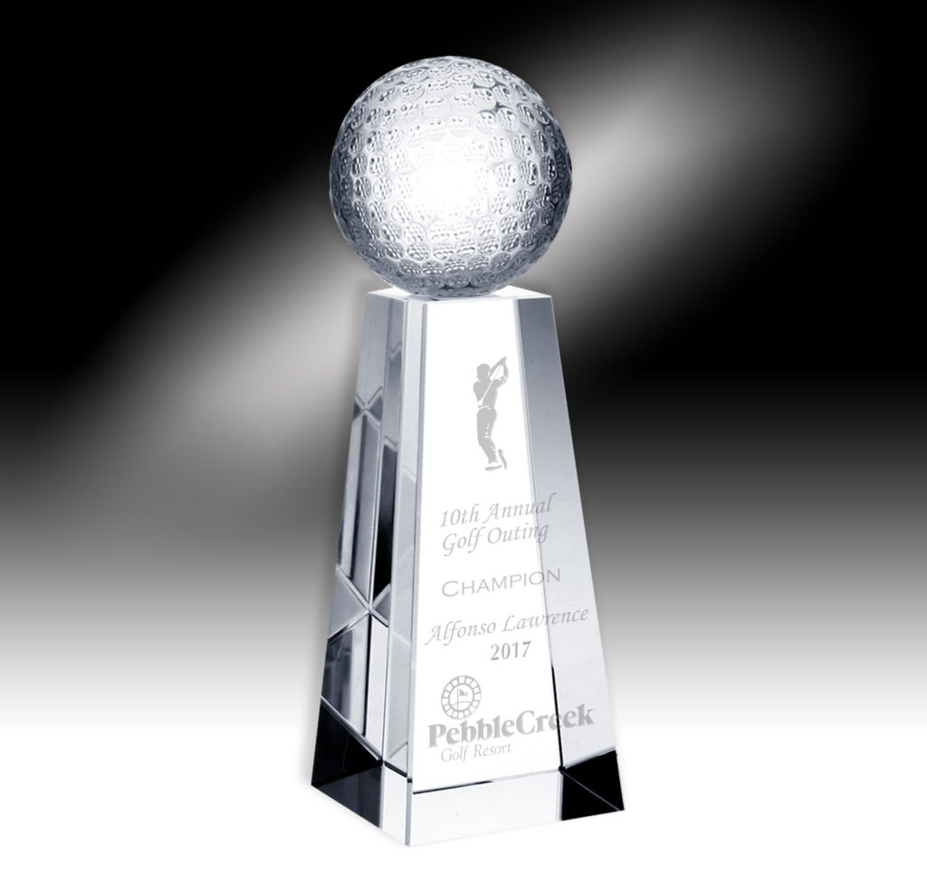 Optic Crystal Championship Golf Trophy Lane Award