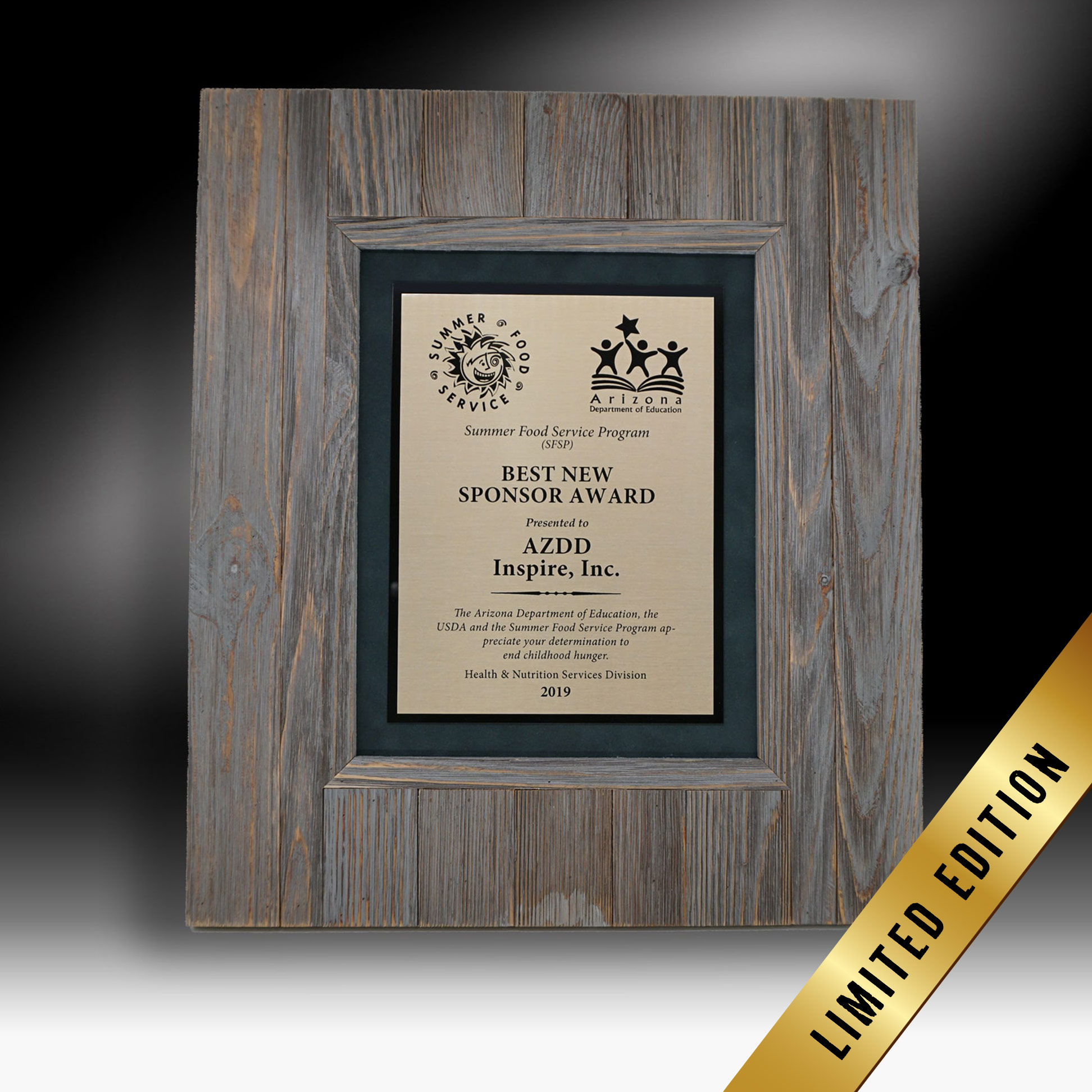 Rustic Boardwalk Frame Award Lane Award