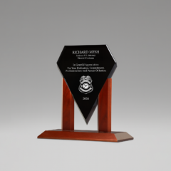 Marquis Diamond Black With Wood Base