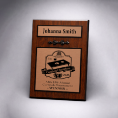 Simulated Wood Plaque With Border Plate - Split Plates