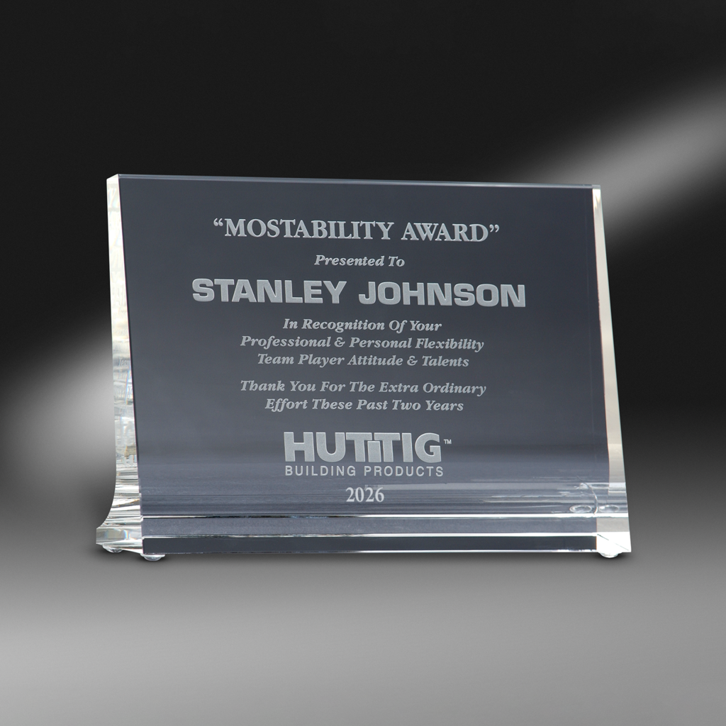 Horizontal Plaque Clear | Lane Award