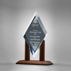 Mayfair Diamond Clear With Wood Base