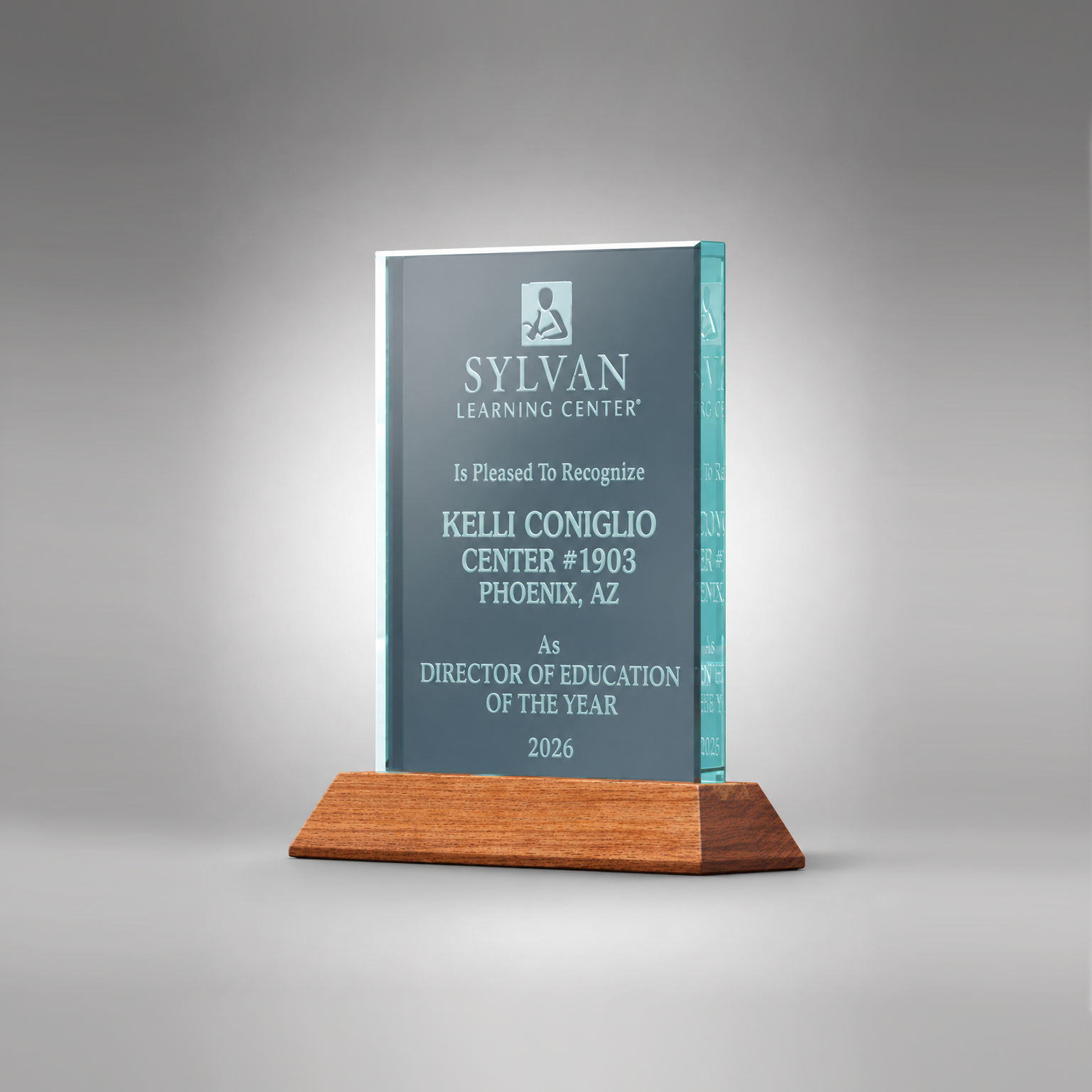 900581 Rectangular Jade Glass Award - Image 1