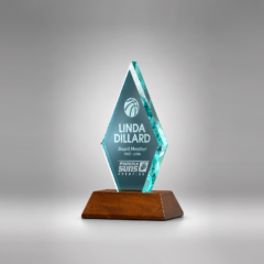 Diamond Jade Glass Standing Award