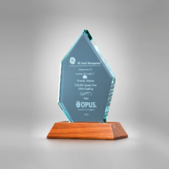 Ice Peak Jade Glass Standing Award