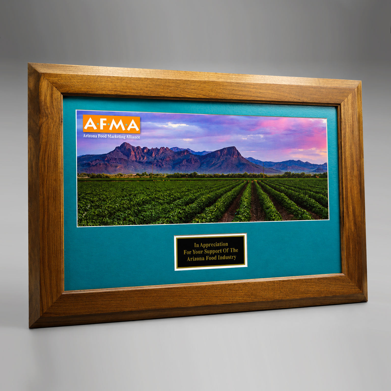 Custom Walnut Frame Plaque Custom Walnut Frame Plaque - Image 1
