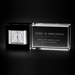 Optic Crystal Best Wishes Clock