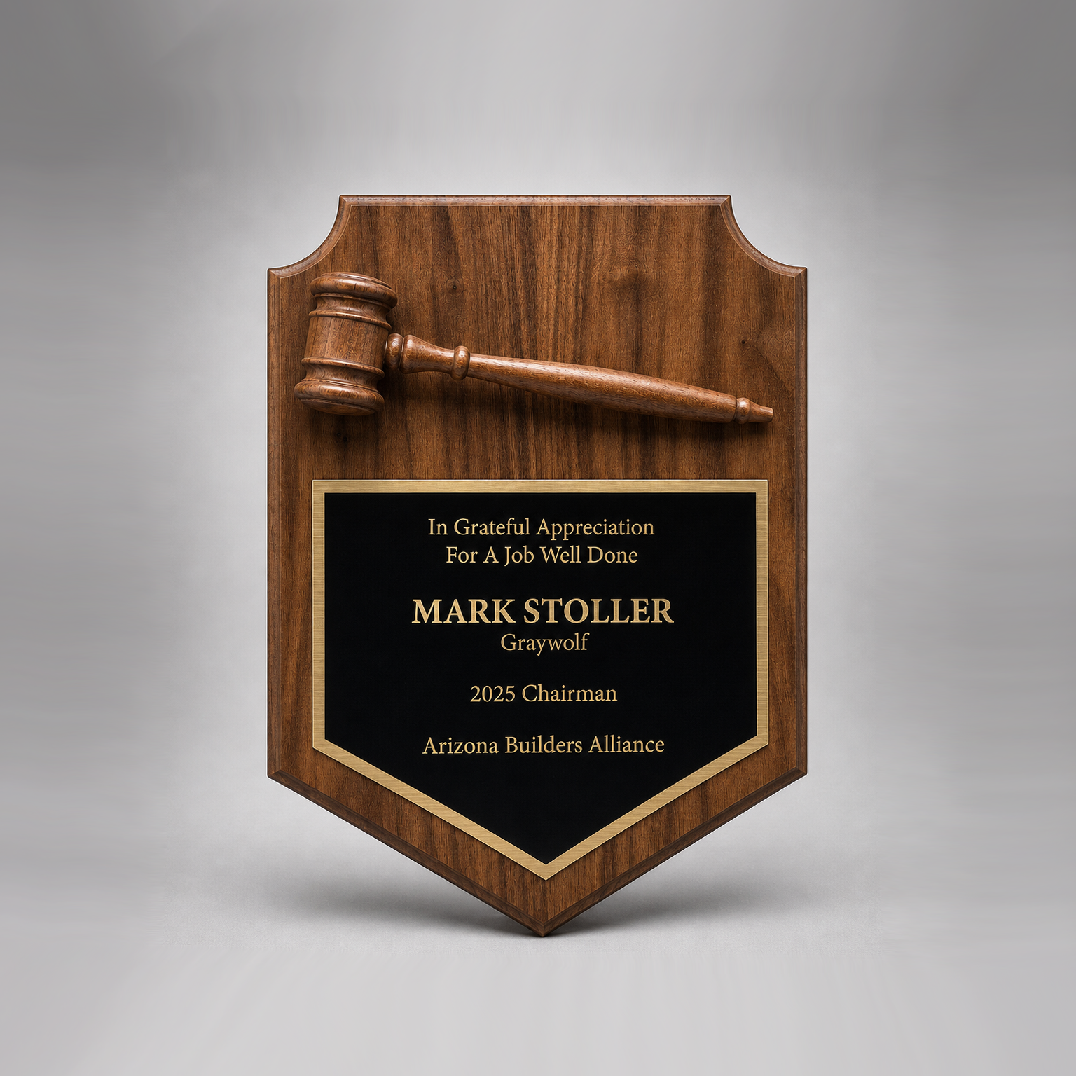 AZ Builders Gavel Plaque AZ Builders Gavel Plaque - Image 1